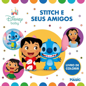 Livro para Colorir Disney Baby Stitch e Seus Amigos 1 Unidade