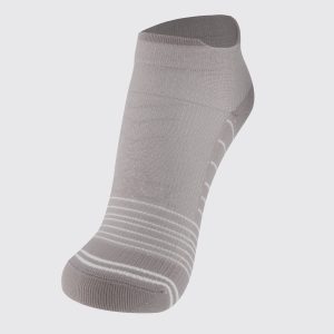 Meia Olympikus Cano Curto Feminina Cinza e Branca