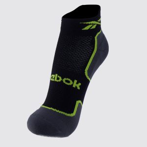 Meia Reebok Cano Invisível Performance Feminina Preta e Verde