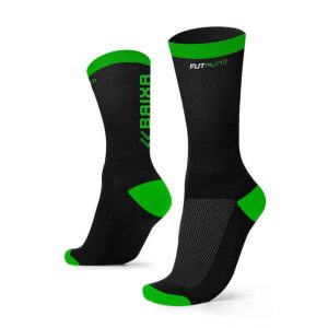 Meia Rikam FutRun Feminina Preta e Verde
