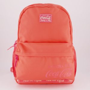 Mochila Coca Cola Color Flat Rosa e Branca
