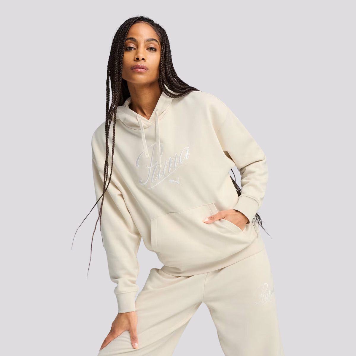 Moletom Puma ESS Script Feminina Off White