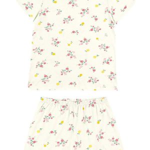 Pijama Curto Floral Off White