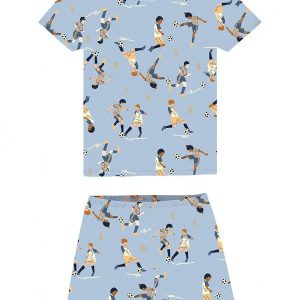 Pijama Futebol Brilha no Escuro Azul Claro