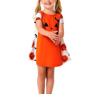 Pijama Infantil Menina Halloween Laranja