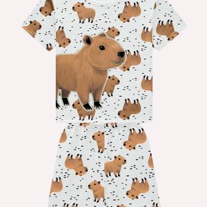 Pijama Infantil Menino Capivaras Cinza