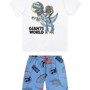 Pijama Infantil Menino Dinossauro Branco