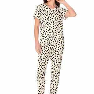 Pijama Poá Carrot em Malha Essence Off White