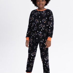 Pijama Unissex com Calça e Camiseta Preto