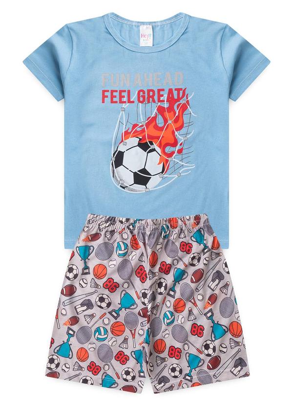 Pijama Verão Futebol Azul