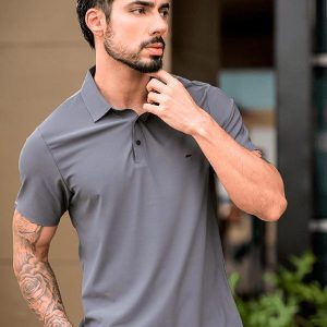 Polo Sporttech Masculina Grafite