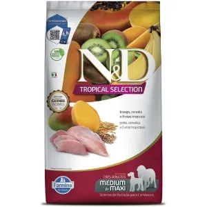 Ração N&D Tropical Selection Cães Adultos Medium e Maxi Frango
