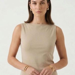 Regata Feminina Decote nas Costas Bege