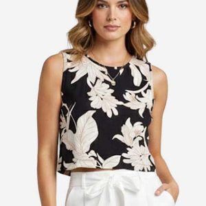 Regata Feminina Estampada Preto