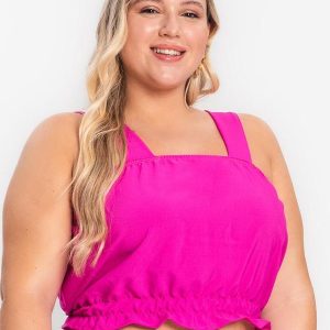 Regata Feminina Plus Size Crepe Light Rosa