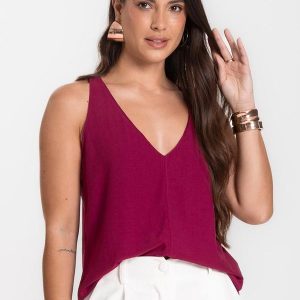 Regata Feminina em Tecido Vermelho