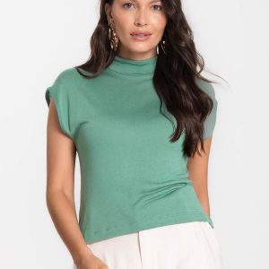 Regata Feminina em Visco Tricot Verde