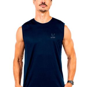 Regata Machão Fitness Masculina Azul