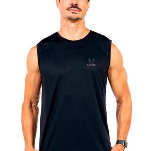 Regata Machão Fitness Masculina Preto