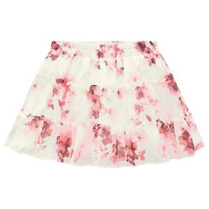 Saia Infantil Menina Flores Off White