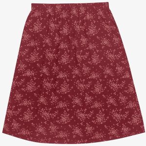 Saia Midi Estampada Plus Size Vermelho