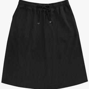 Saia Midi com Bolso Plus Size Preto