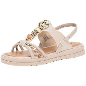 Sandália Feminina Flat Mississipi J0221 Bege