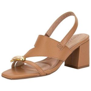 Sandália Feminina Salto Grosso Beira Rio 8436243 Camel