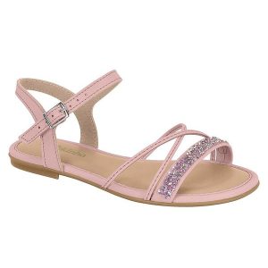 Sandália Molekinha Rosa com Strass