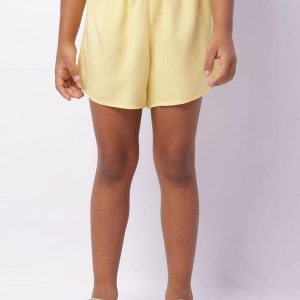 Short Infantil Curto Viscose Amarelo