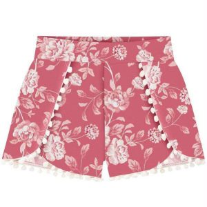 Short Infantil Menina Vermelho