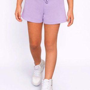 Short Infantil Moletinho Curto Cordão Lilás