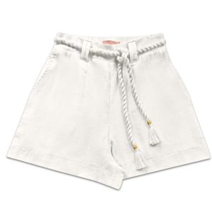 Shorts Cambraia de Algodao Bege