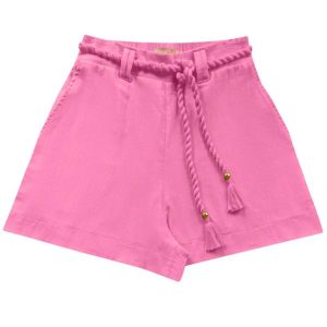 Shorts Cambraia de Algodao Rosa