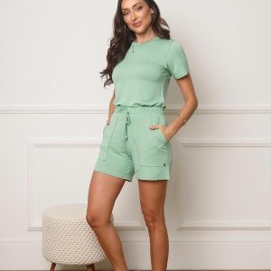 Shorts Feminino Cintura Alta Verde