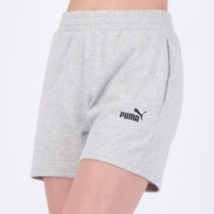 Shorts Puma ESS Small NO. 1 Logo 5 Feminino Cinza Mescla