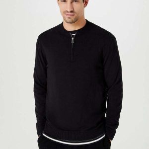 Sueter Masculino Regular em Trico Preto