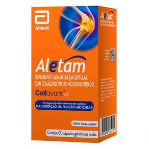 Suplemento Alimentar Aletam Colágeno Tipo II 60 Cápsulas Gelatinosas Moles