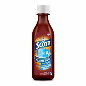 Suplemento de Vitaminas A e D Emulsão Scott Sabor Regular 200ml