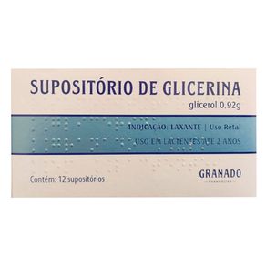 Supositório de Glicerina Lactentes Granado 12 Unidades