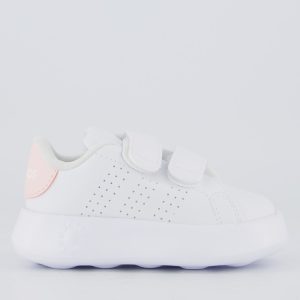 Tênis Adidas Advantage CF Infantil Branco e Rosa Claro