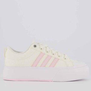 Tênis Adidas Bravada Plataform Feminino Off White e Rosa