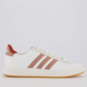 Tênis Adidas Grand Court 2.0 Branco e Marrom