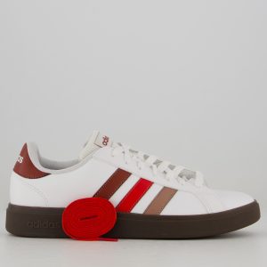 Tênis Adidas Grand Court Base Branco e Marrom