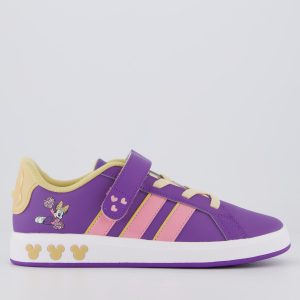 Tênis Adidas Grand Court Disney Minnie CF Infantil Roxo