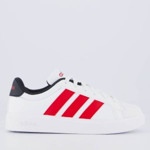 Tênis Adidas Streettalk Junior Branco e Vermelho Juvenil