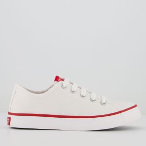 Tênis Coca Cola Stream Canvas Feminino Branco e Vermelho