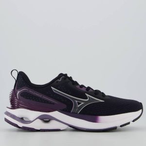 Tênis Mizuno Wave Dynasty 8 Feminino Preto e Roxo