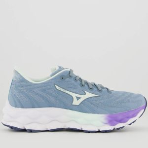 Tênis Mizuno Wave Sky 8 Feminino Cinza e Roxo