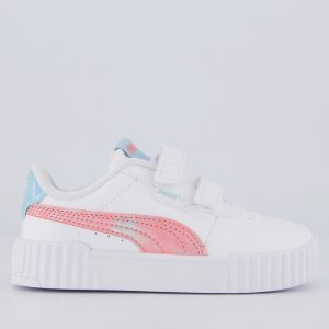 Tênis Puma Carina 3.0 Space Infantil Branco e Rosa